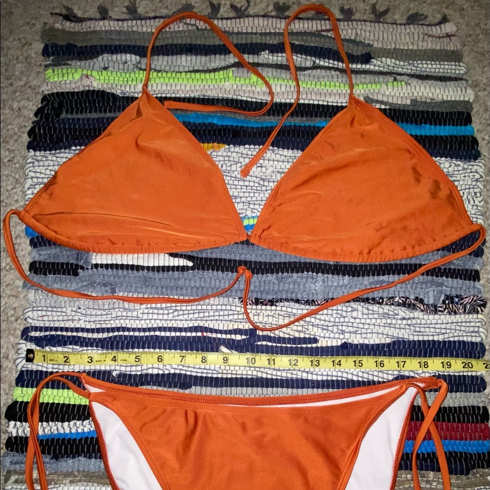 Plus Halter Triangle Tie Side Bikini Swimsuit
